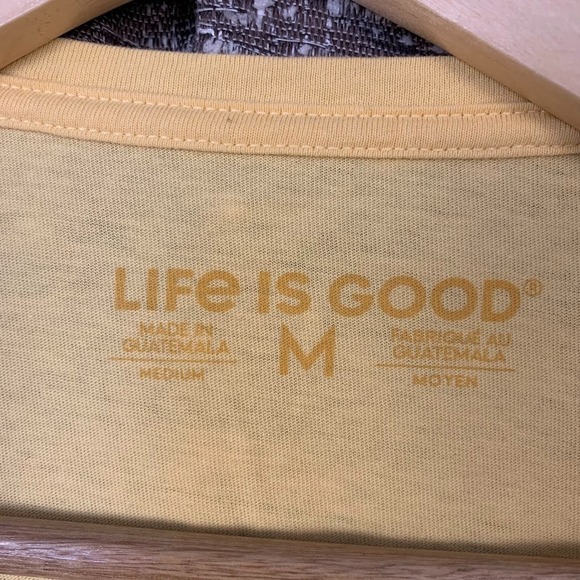 Life is Good Yellow Crusher V-neck Biking Short Sleeve Shirt Women's M - Picture 4 of 7